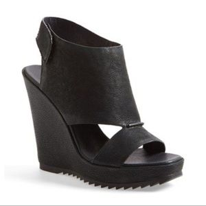 Vince Camuto 'Gevara' Leather Platform Wedge  Shoes Size 9.5